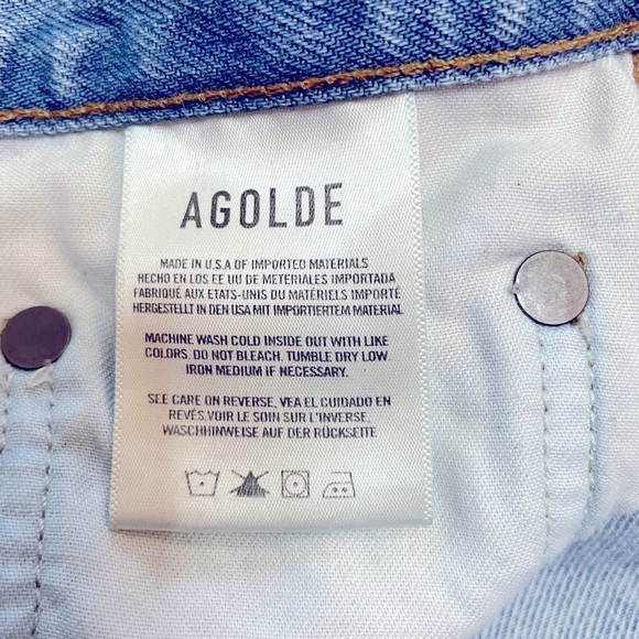 AGOLDE Lana Slice Mid Rise Relaxed Straight Leg Blue Denim Jeans Size 29 - Picture 11 of 13